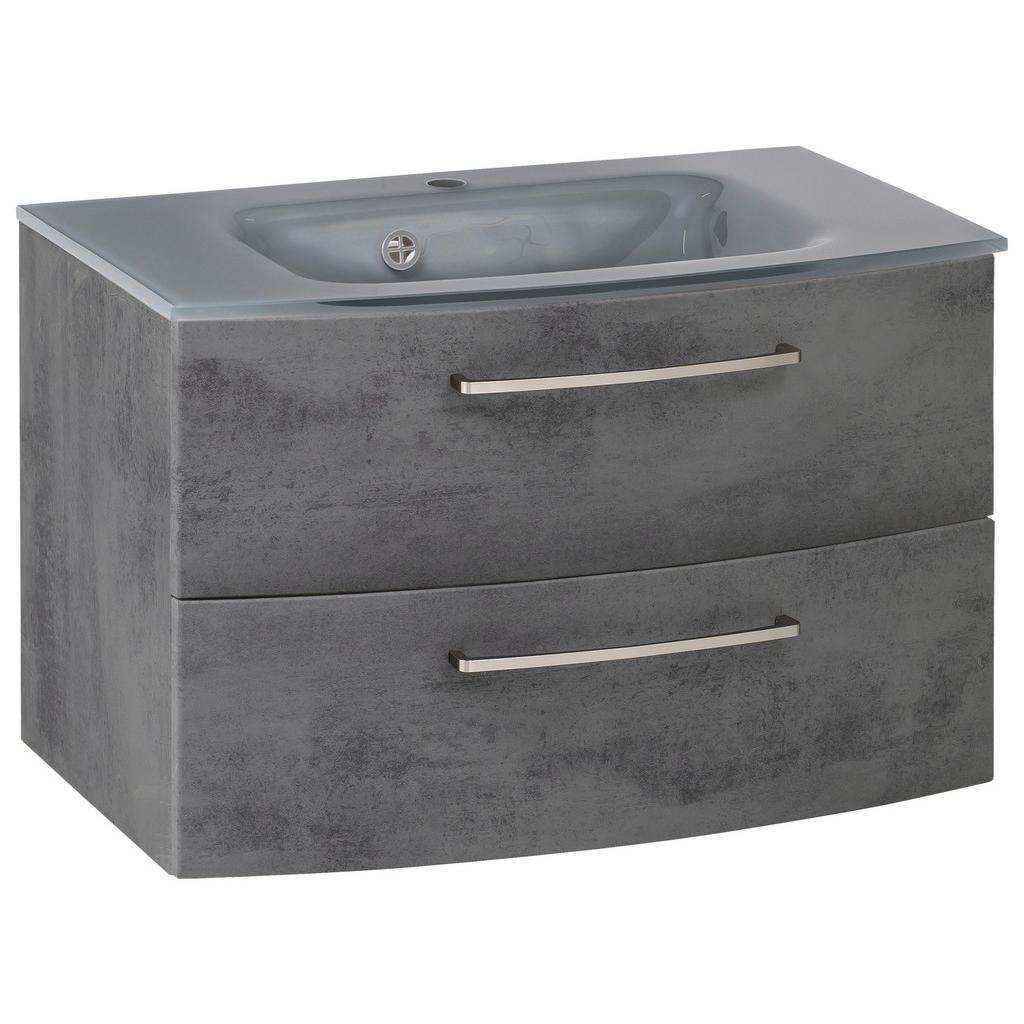 Waschbecken Mit Unterschrank Stockholm B: 80cm Grau Dekor