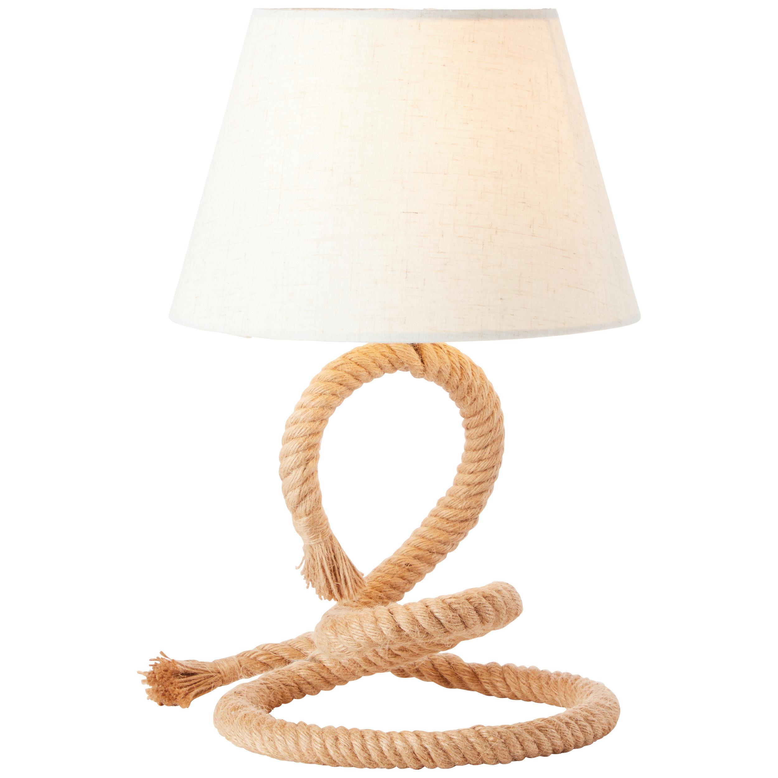 Tischlampe Sailor Naturfarben/ Weiß mit Schnurschalter