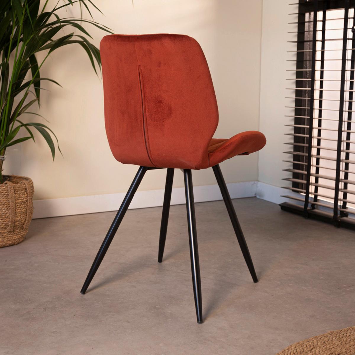 Stuhl-set Barron - Rot/Schwarz, Design, Textil/Metall (47/82/55cm) - MID.YOU