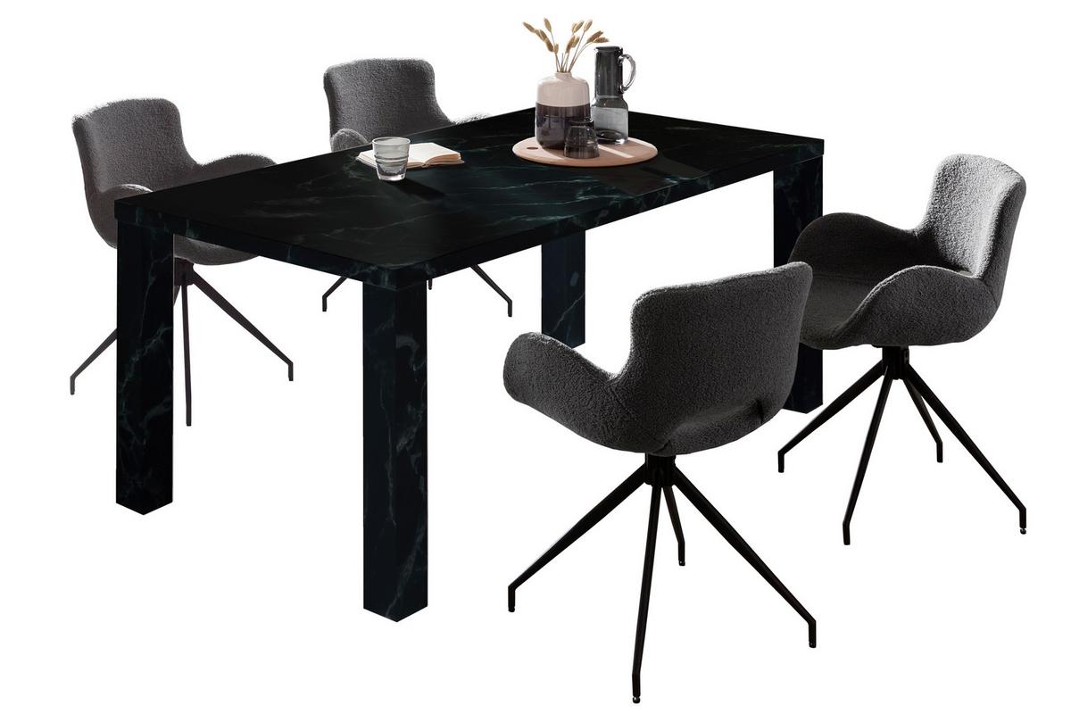 Esstisch Schwarz B: 180 cm - Schwarz, MODERN, Holzwerkstoff (180/90/76cm) - Livetastic