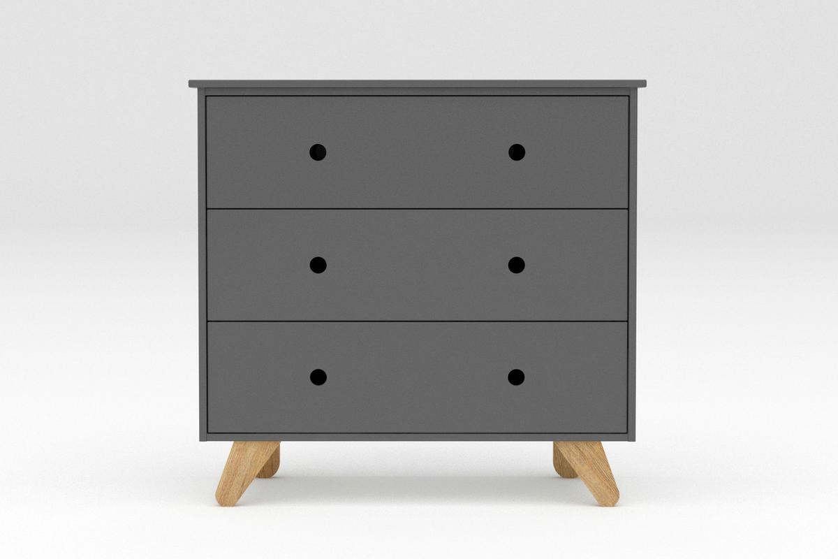KOMMODE Grau B: 95cm - Naturfarben/Grau, Design, Holzwerkstoff (95/90/50cm) - Livetastic