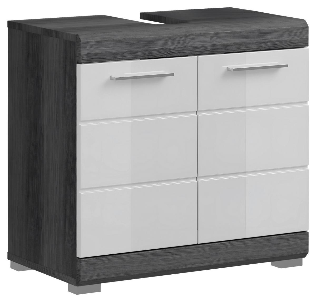 Waschbeckenunterschrank Scout - Weiß Hochglanz/Anthrazit, MODERN, Holzwerkstoff (60/56/34cm) - MID.YOU