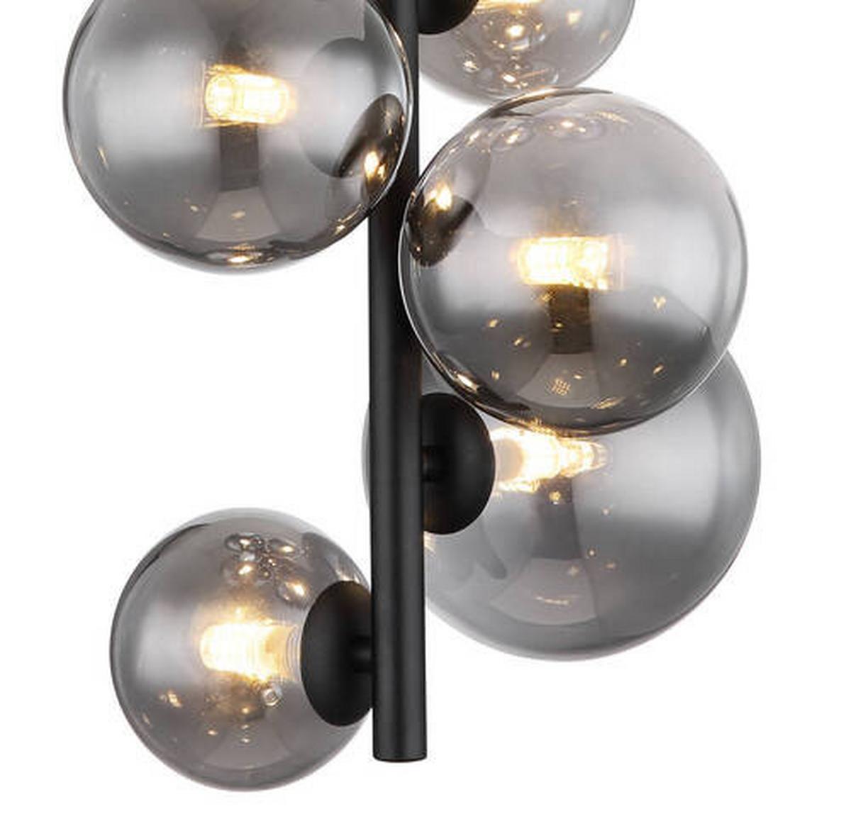 LED-Deckenleuchte 56133-8d - Schwarz, Design, Glas/Metall (28/60cm) - Globo