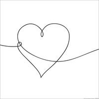 Dekopaneel Line Art Heart - Schwarz/Weiß, Basics, Holzwerkstoff (29,0/29,0/1,2cm)