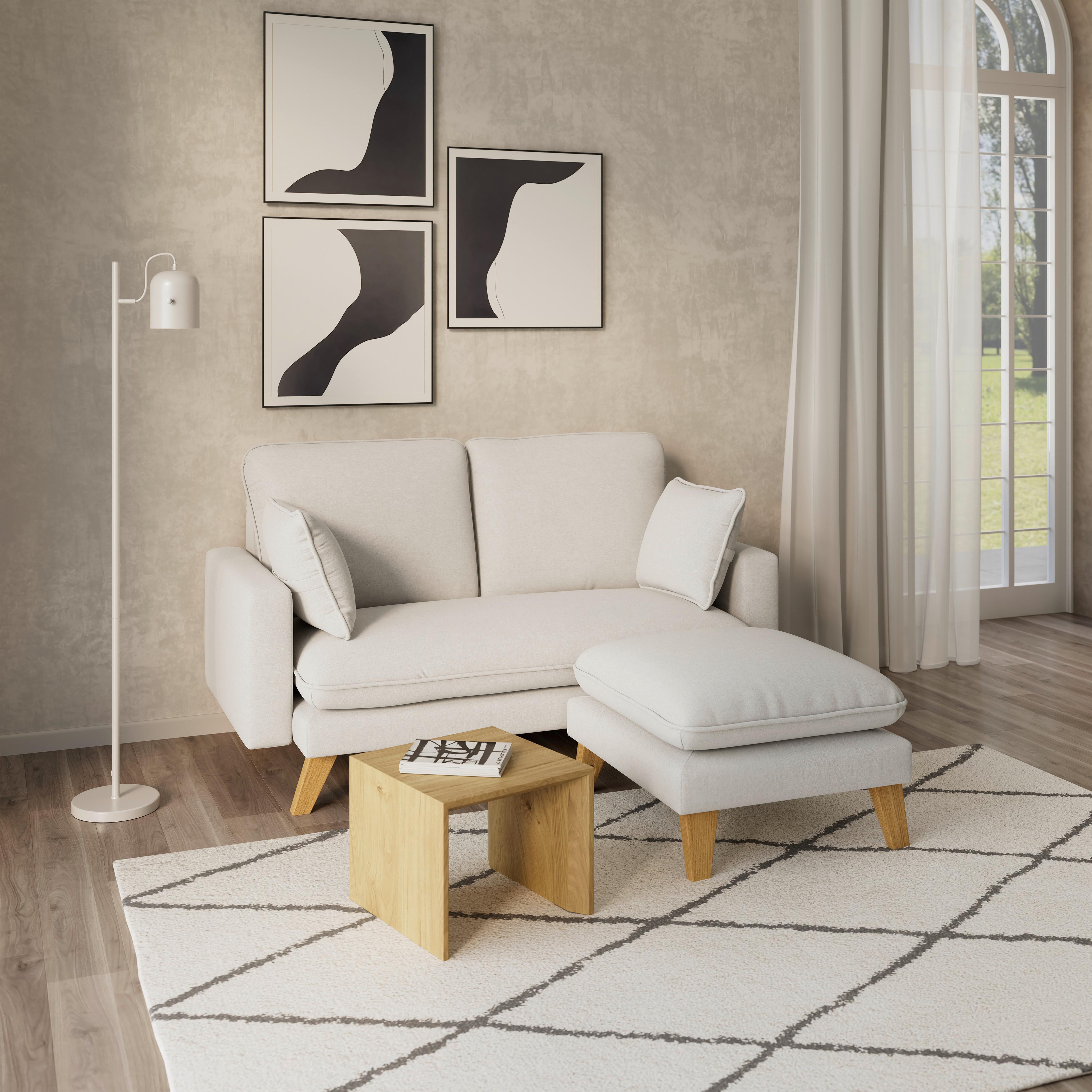 Sedacia súprava ILLA, svetlosivá - prírodná farba/svetlosivá, Modern, drevo/textil (154/84/86cm) - Bessagi Home