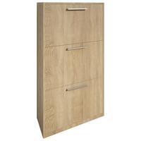Cipősszekrény Leon 3 - Sonoma tölgy, Basics, faalapú anyag (64/119,7/19cm)