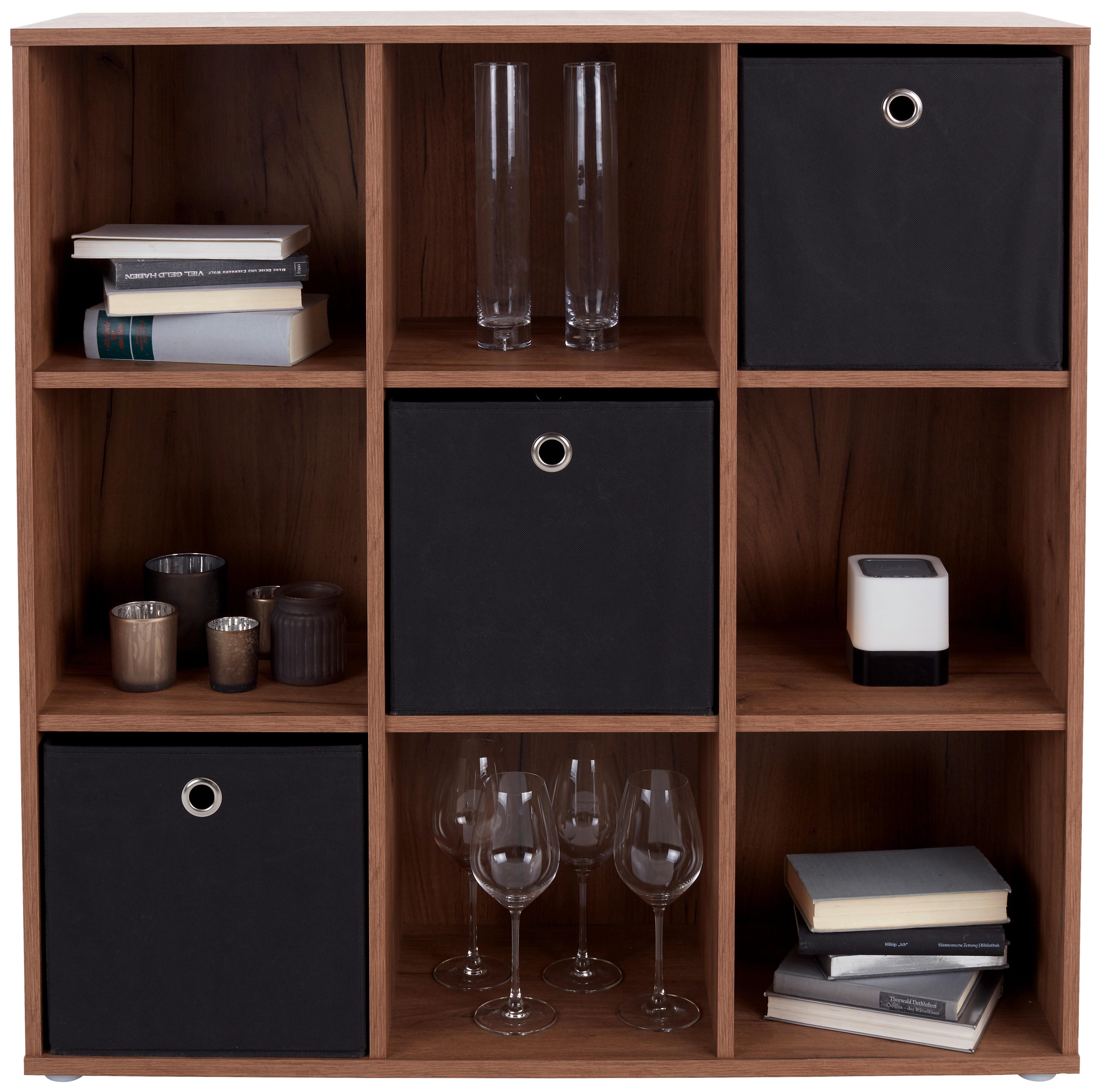 Regal Carlo Clr02 B 105,5cm, Eiche Dekor - Eichefarben/Grau, MODERN, Holzwerkstoff (105,5/107,3/35,5cm)