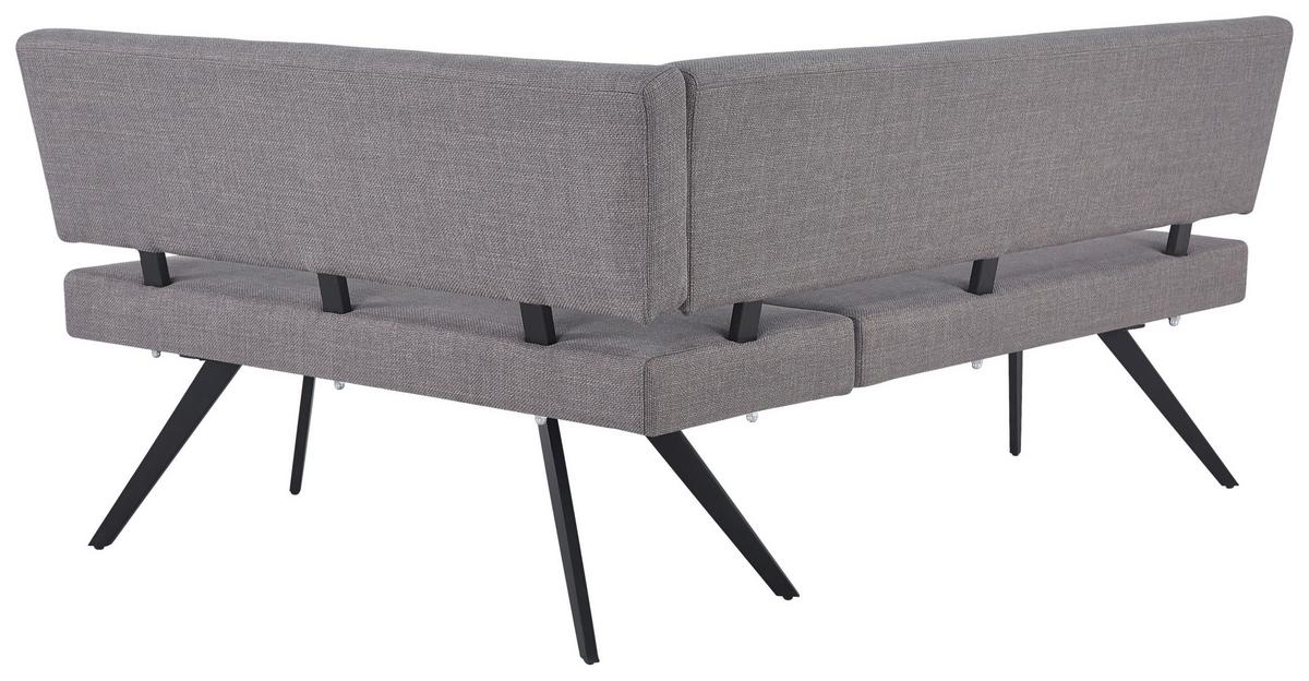 Eckbank Andros Hellgrau, S: 190x150 cm - Hellgrau/Schwarz, KONVENTIONELL, Textil/Metall (190/150cm) - MID.YOU