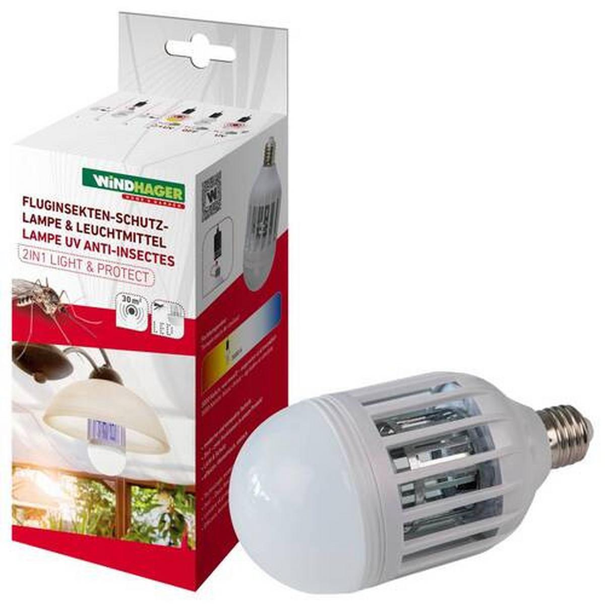 Lichtfalle Leuchtmittel 2in1, Insektenvernichter - Weiß, Basics, Kunststoff (8/12,5cm)