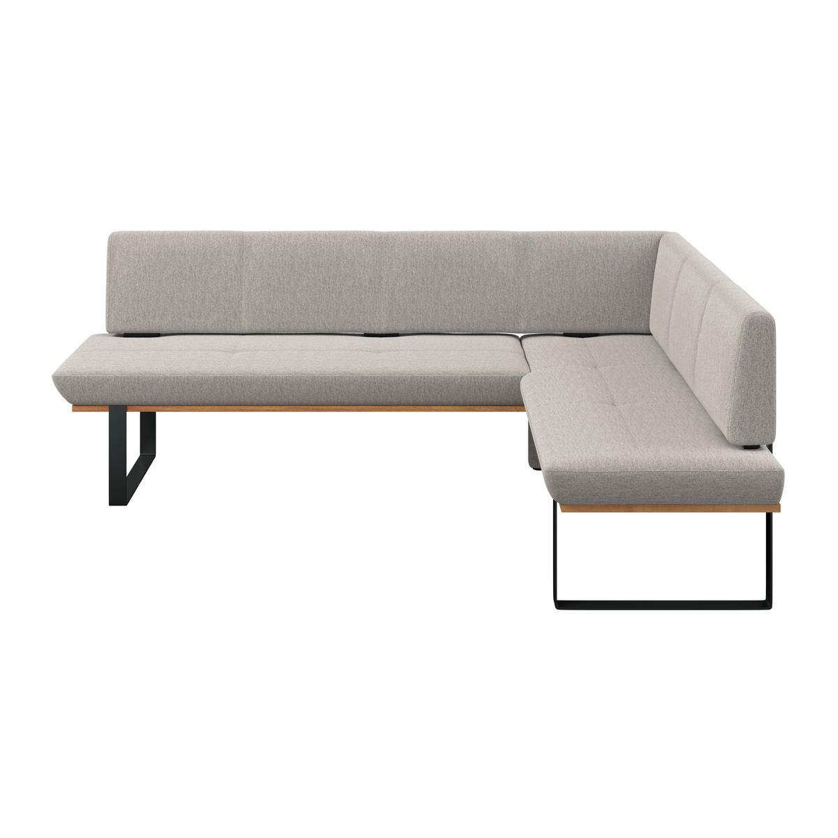 Eckbank Tristan Webstoff hellgrau, S:245x175cm - Hellgrau/Schwarz, MODERN, Holz/Textil (245/175cm) - James Wood