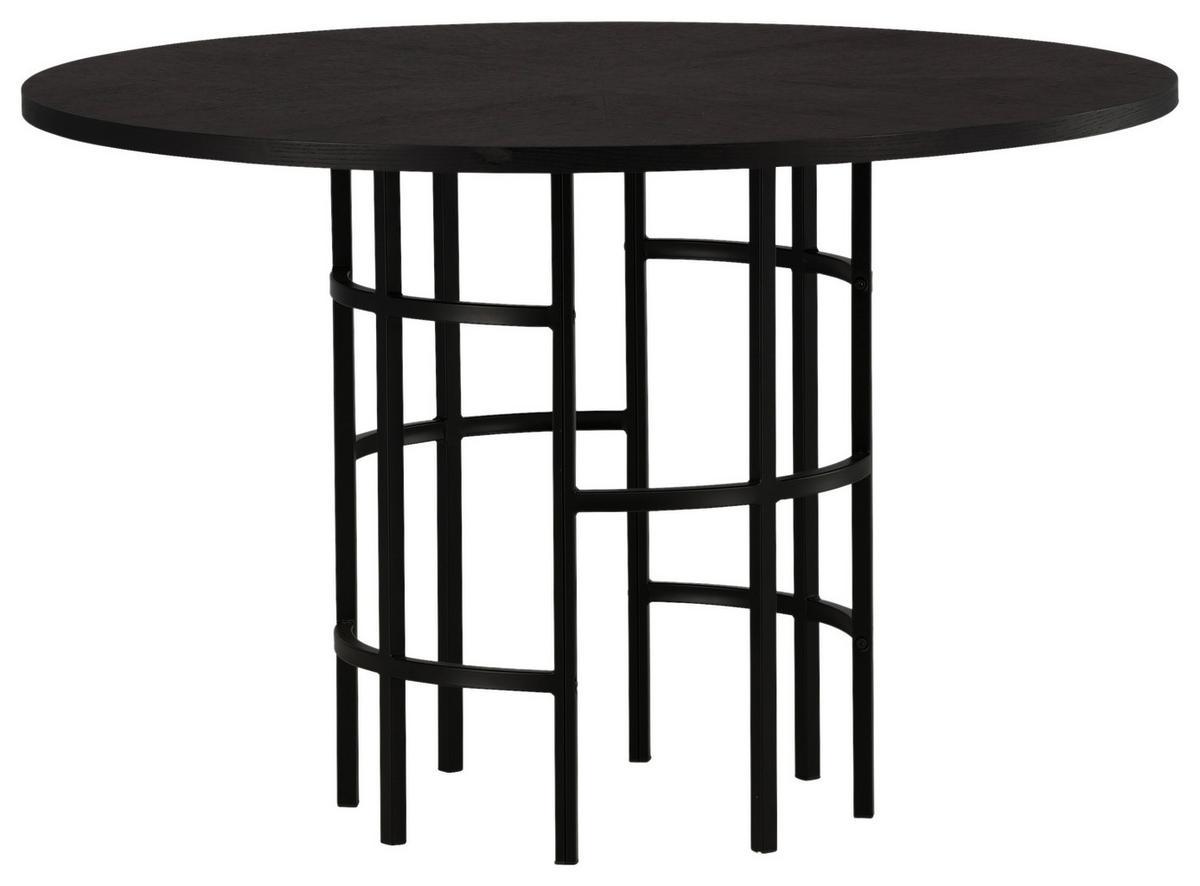 Esstisch Copenhagen - Schwarz, Design, Holzwerkstoff/Metall (115/115/74cm) - Livetastic