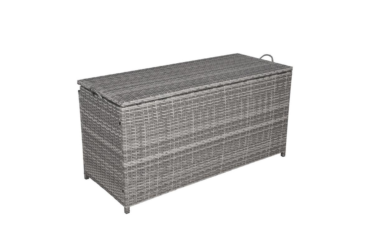 Kissenbox Patras - Schwarz/Grau, Basics, Kunststoff/Metall (50/60/120cm) - Gardenson