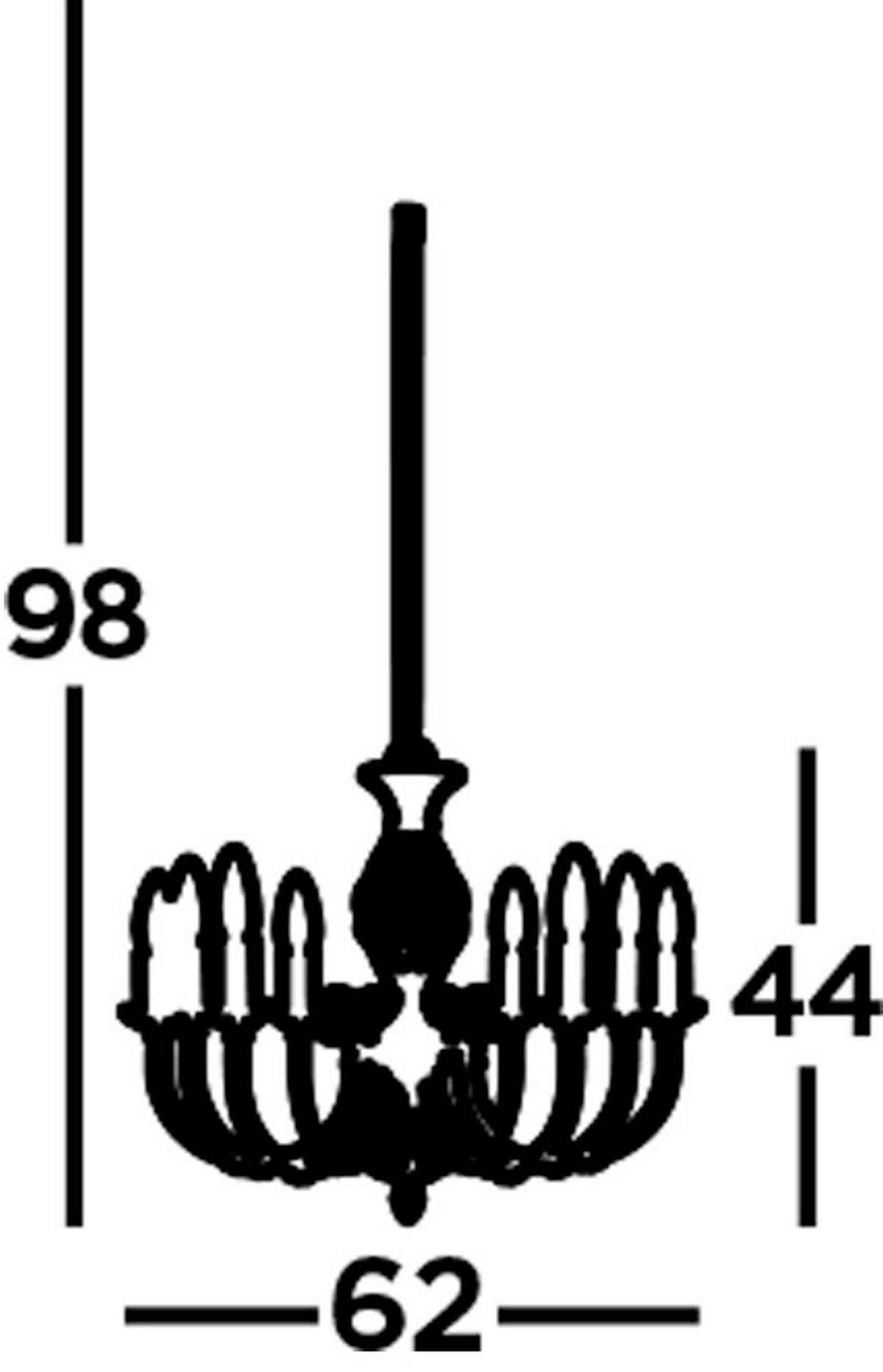 Hängeleuchte 4489-8 - Silberfarben, Design, Metall (62/62/44cm)