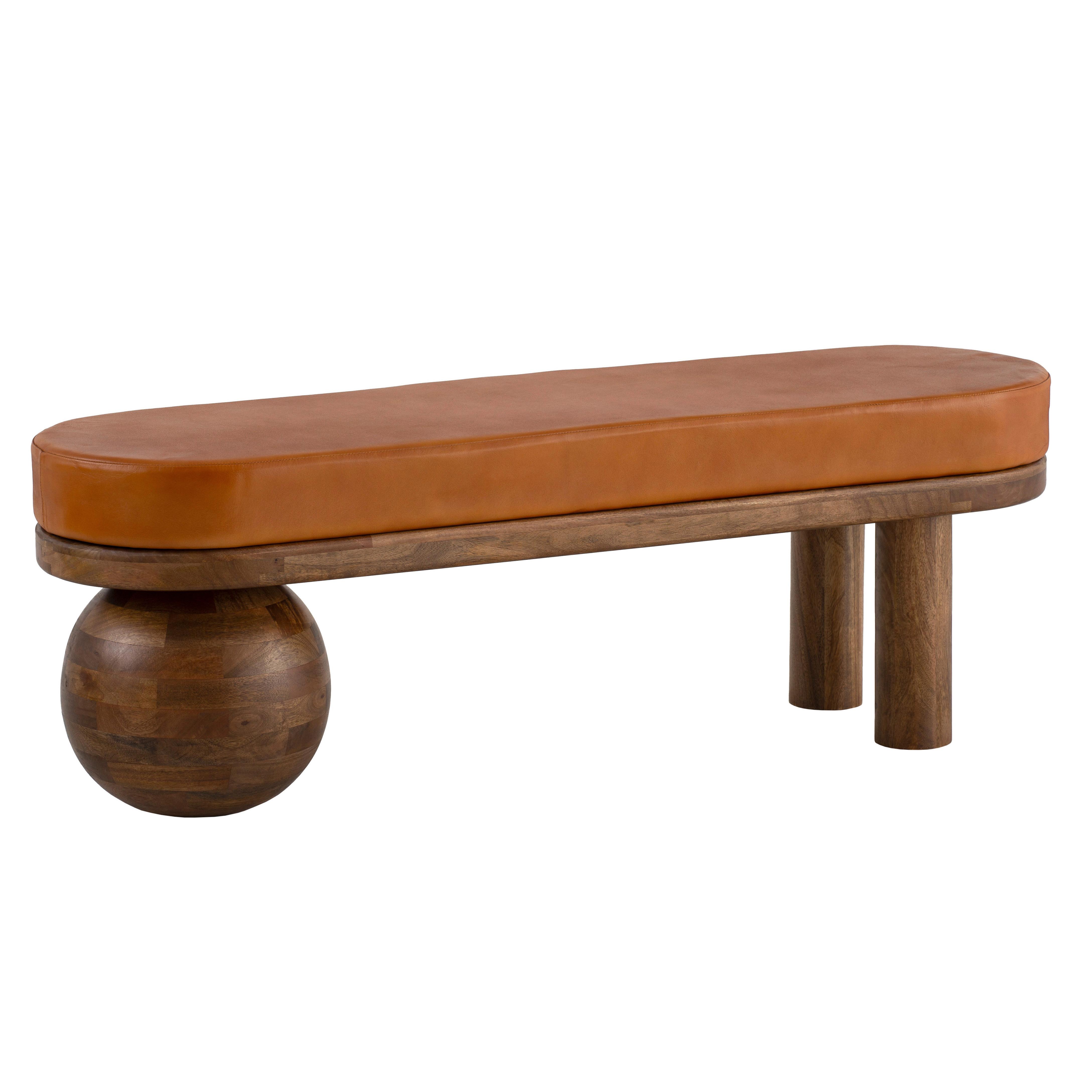 Sitzbank Braun B: 140 cm - Braun, Design, Leder (140/47/40cm) - Livetastic