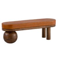 Sitzbank Braun B: 140 cm - Braun, Design, Leder (140/47/40cm) - Livetastic