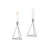 Kerzenständer-Set Eisen für Stabkerzen 2-teilig - Silberfarben, Basics, Metall (9,5/16,5cm) - Echtwerk