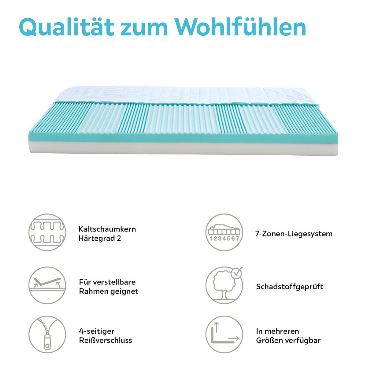 Kaltschaummatratze Lisi 90x200 cm H2 H: 17 cm - Weiß, KONVENTIONELL, Textil (90/200cm) - Livetastic