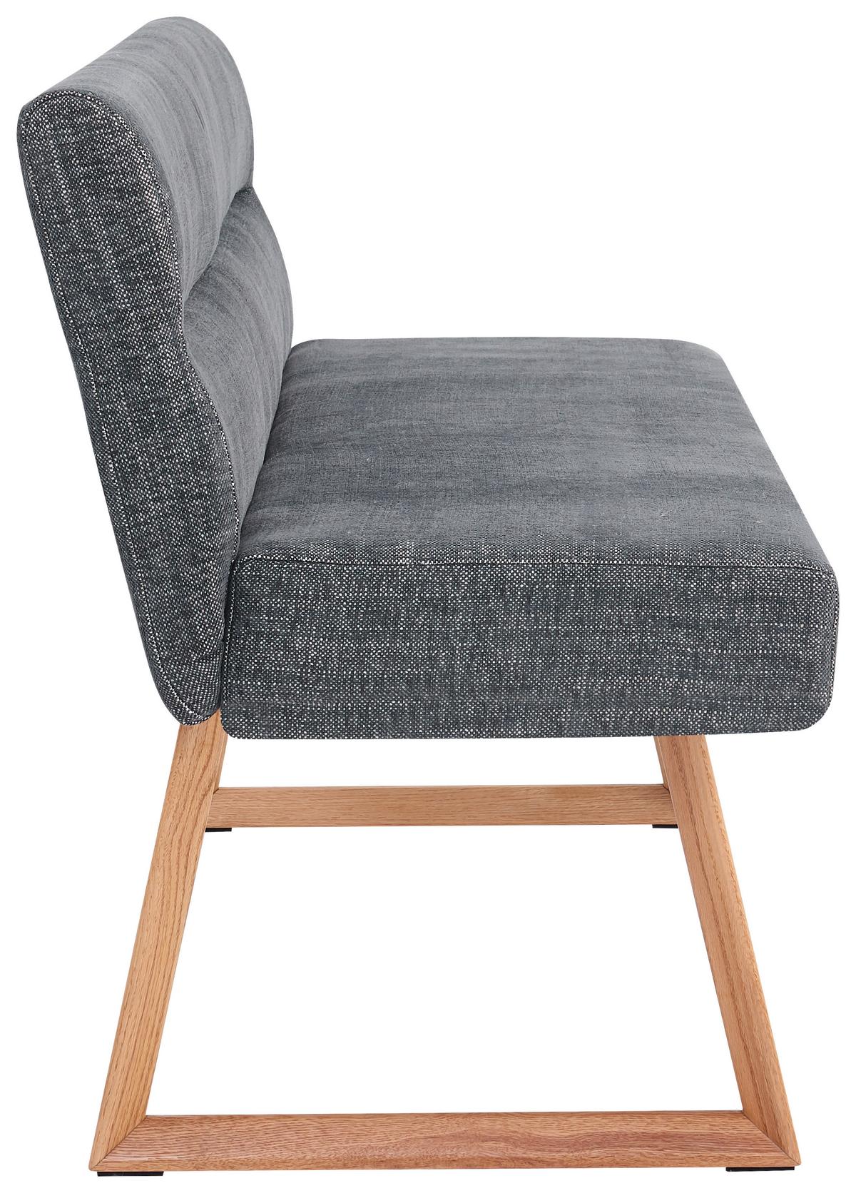 Sitzbank Linnea Eichefarben/D-Grau B: 140 cm - Dunkelgrau/Eichefarben, MODERN, Holz/Textil (140/82/61cm) - Livetastic
