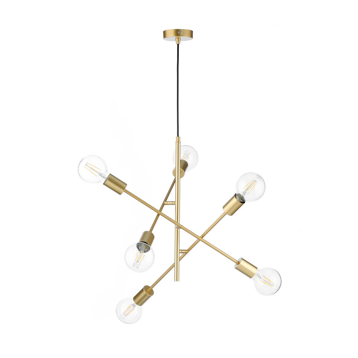 Hängeleuchte Cross Goldfarben L: 100 cm - Goldfarben, KONVENTIONELL, Metall (100/100/100cm)