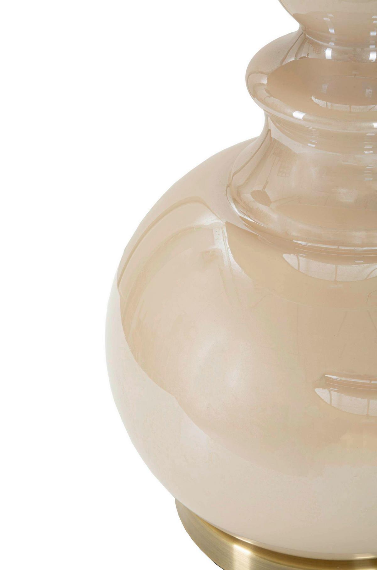 Tischleuchte Pearly Tower Perlmutt B: 37,5 Cm - Perlmutt, Basics, Glas/Textil (37.5/37.5/61cm)