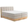 Boxspringbett mit Topper & Bettkasten 180x200 Melissa - Beige/Schwarz, Natur, Textil (180/200cm)