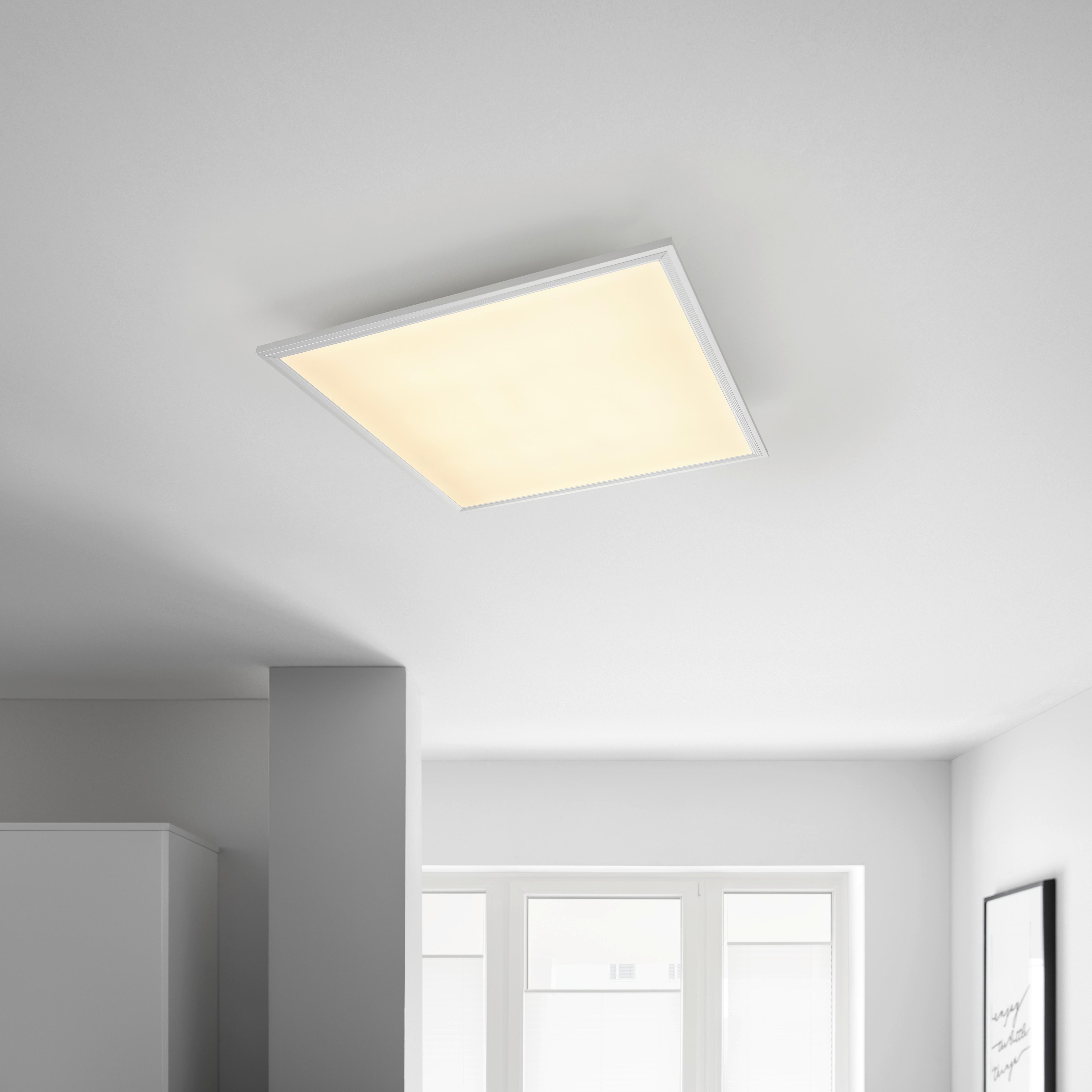 STROPNÉ LED SVIETIDLO CORNELIUS -AKT- - biela/strieborná, Modern, kov/plast (60/60/7,5cm) - Mömax