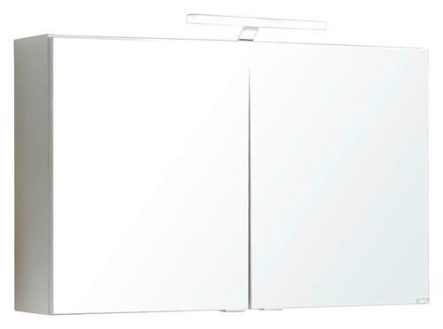 Spiegelschrank Siena mit Led 2-Türig B/H/T: 80x65x20cm Weiß - Weiß, MODERN, Holzwerkstoff (80/65/20cm) - Held