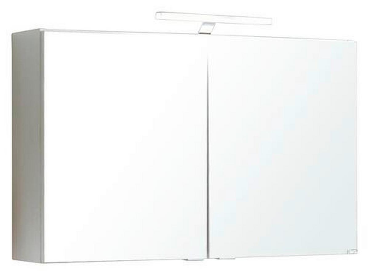Spiegelschrank Siena mit Led 2-Türig B/H/T: 80x65x20cm Weiß - Weiß, MODERN, Holzwerkstoff (80/65/20cm) - Held