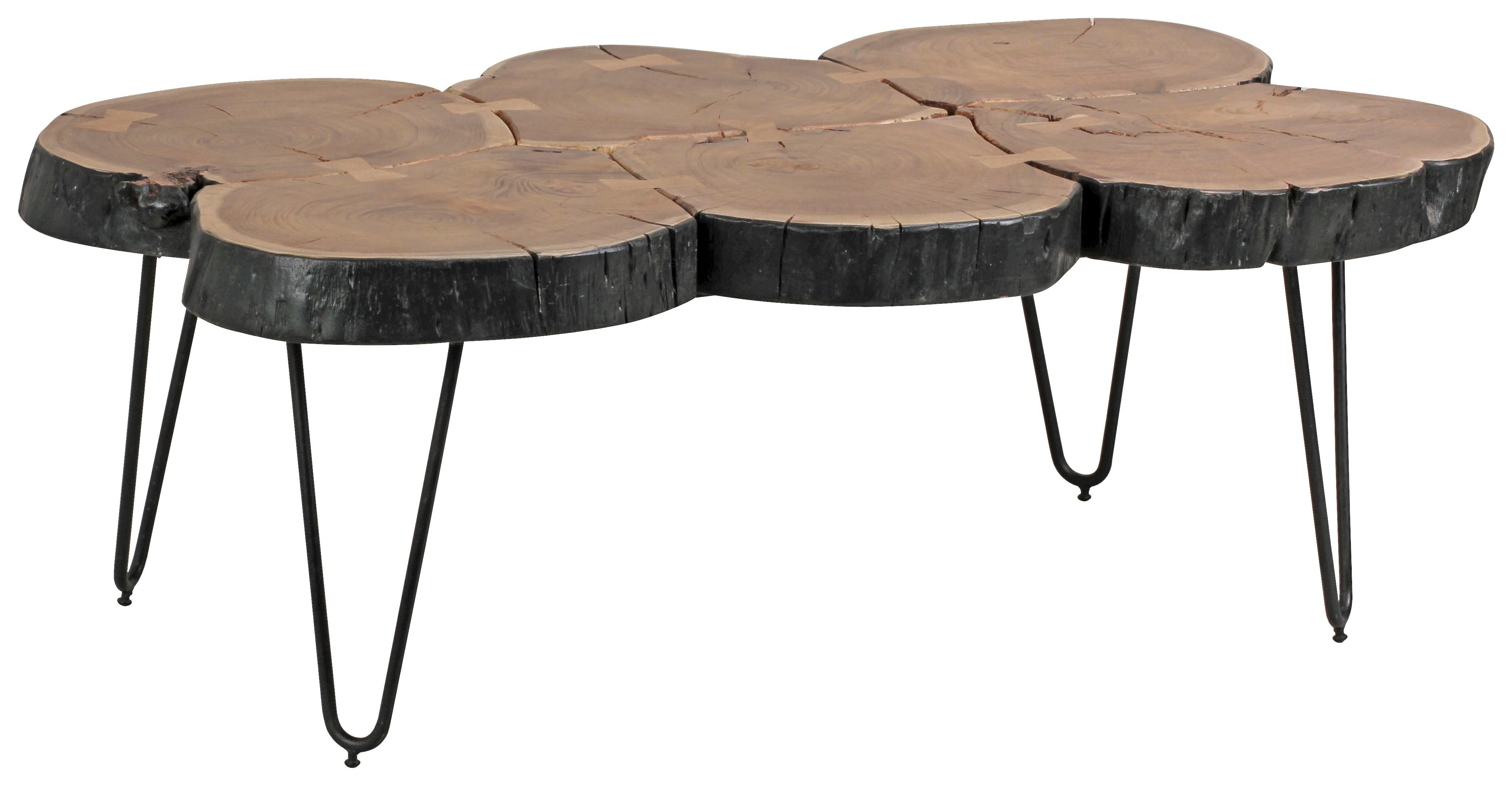 Couchtisch Wl1.510 - Schwarz/Akaziefarben, Design, Holz/Metall (115/70/40cm) - MID.YOU