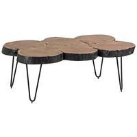 Couchtisch Wl1.510 - Schwarz/Akaziefarben, Design, Holz/Metall (115/70/40cm) - MID.YOU
