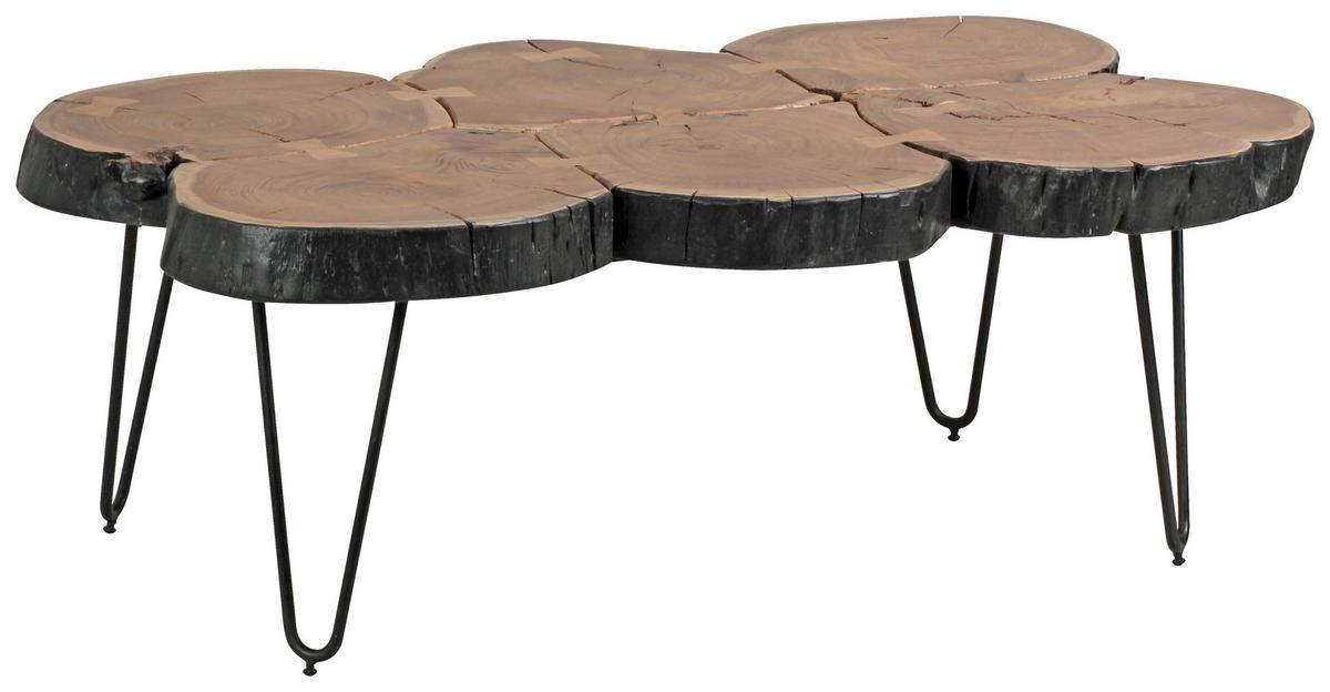 Couchtisch Wl1.510 - Schwarz/Akaziefarben, Design, Holz/Metall (115/70/40cm) - MID.YOU