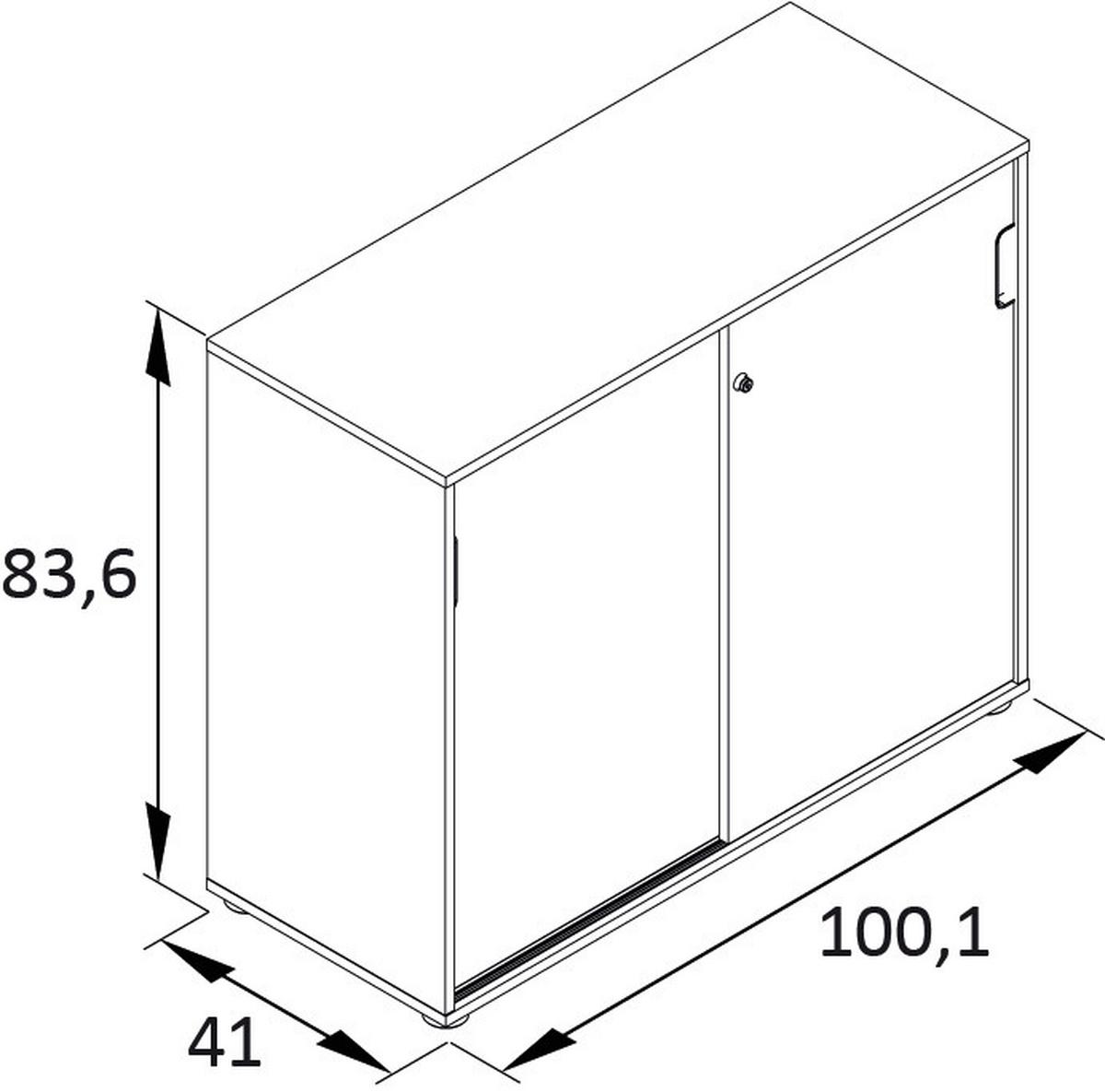 Aktenschrank Emmik Eiche Dekor B: 100,1cm - Eichefarben, MODERN, Holzwerkstoff (100,1/83,6/41cm) - MID.YOU