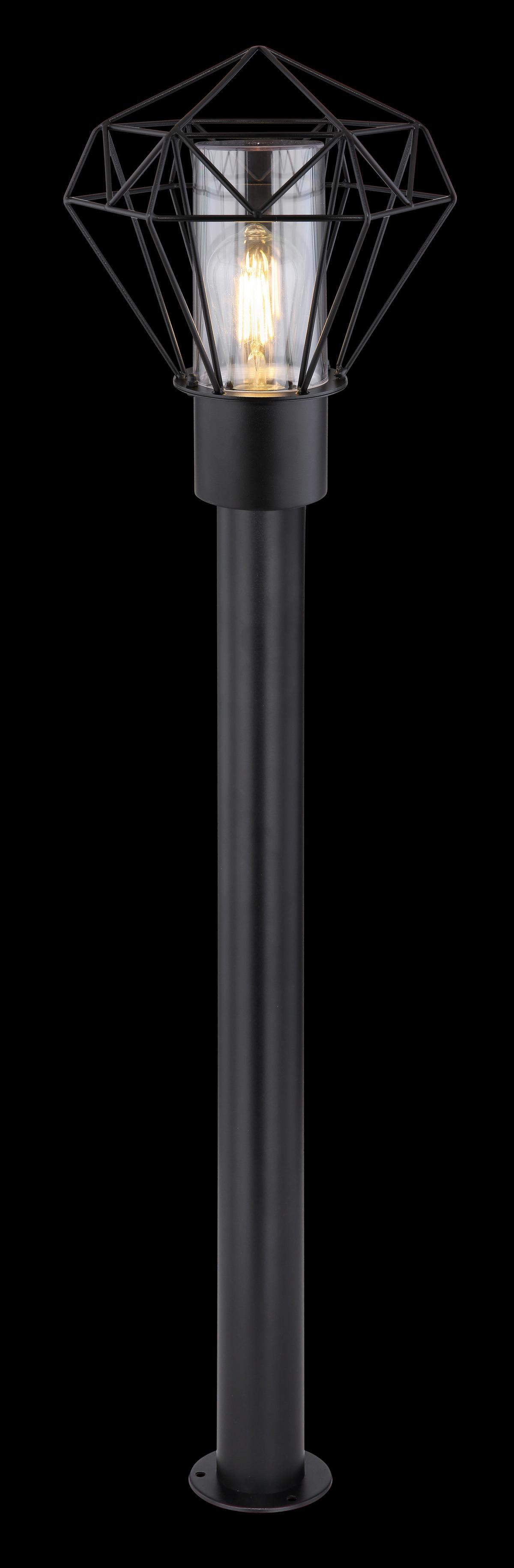 Venkovní svítidlo Horace černá,  max. 15 Watt - černá/čiré, Basics, kov/plast (22,5/25,5/100cm)