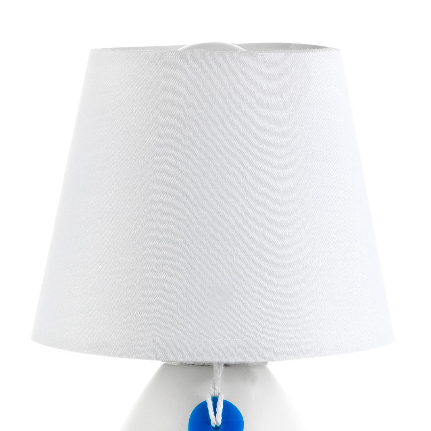 Kindertischleuchte 4968/L - Blau/Weiß, Design, Textil/Metall (13/19cm)
