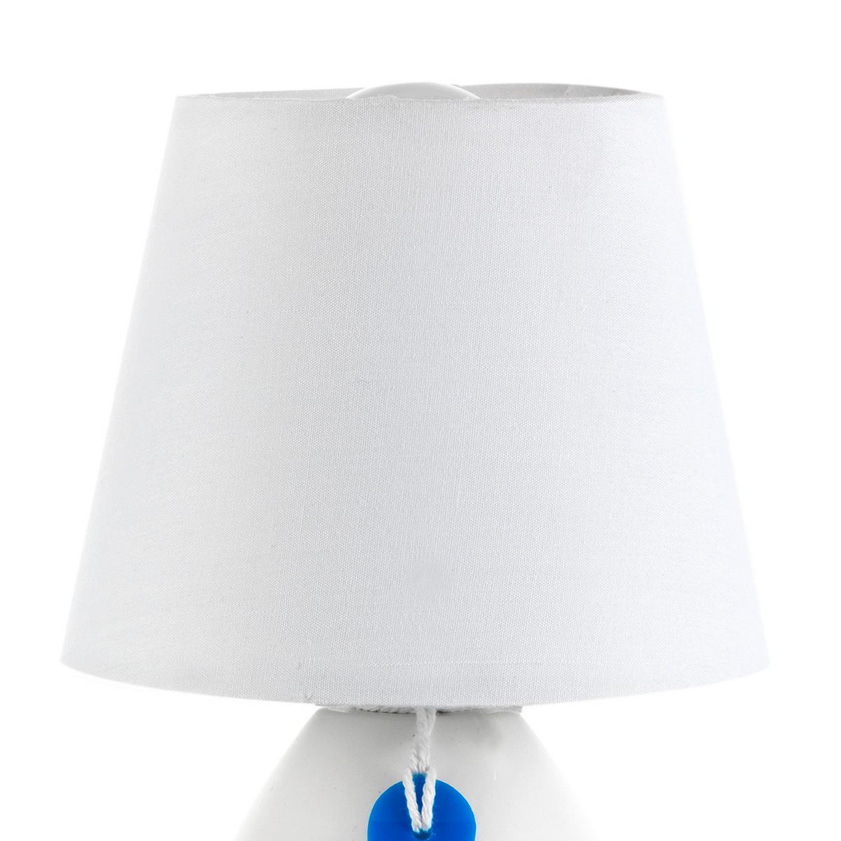 Kindertischleuchte 4968/L - Blau/Weiß, Design, Textil/Metall (13/19cm)