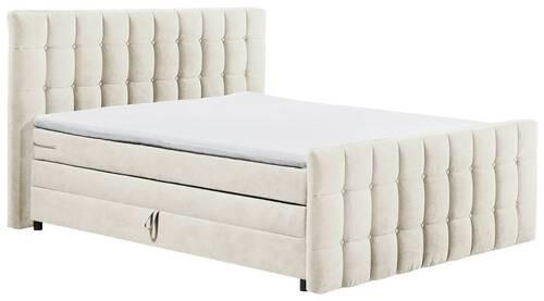 Boxspringbett Mendoza 6 - Creme/Schwarz, MODERN, Holzwerkstoff/Textil (180/200cm) - MID.YOU