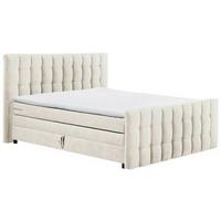 Boxspringbett Mendoza 6 - Creme/Schwarz, MODERN, Holzwerkstoff/Textil (180/200cm) - MID.YOU