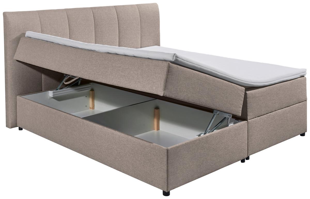 Boxspring postel GRANADA hnědá 180x200 cm - černá/jílová barva, Basics, textil/plast (180/200cm) - MID.YOU