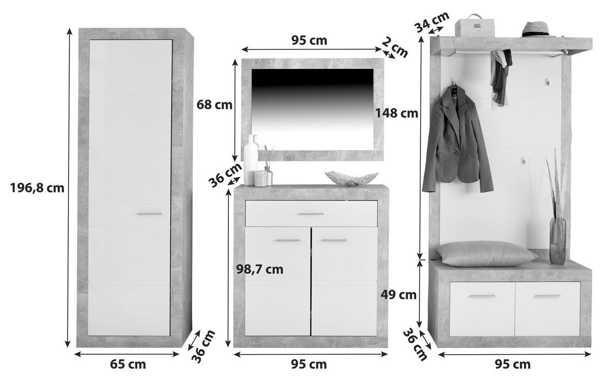 Doporučená kombinace skříně MALTA - SAN REMO 3 - bílá/barvy dubu, Moderní, kompozitní dřevo (255/197/36cm)