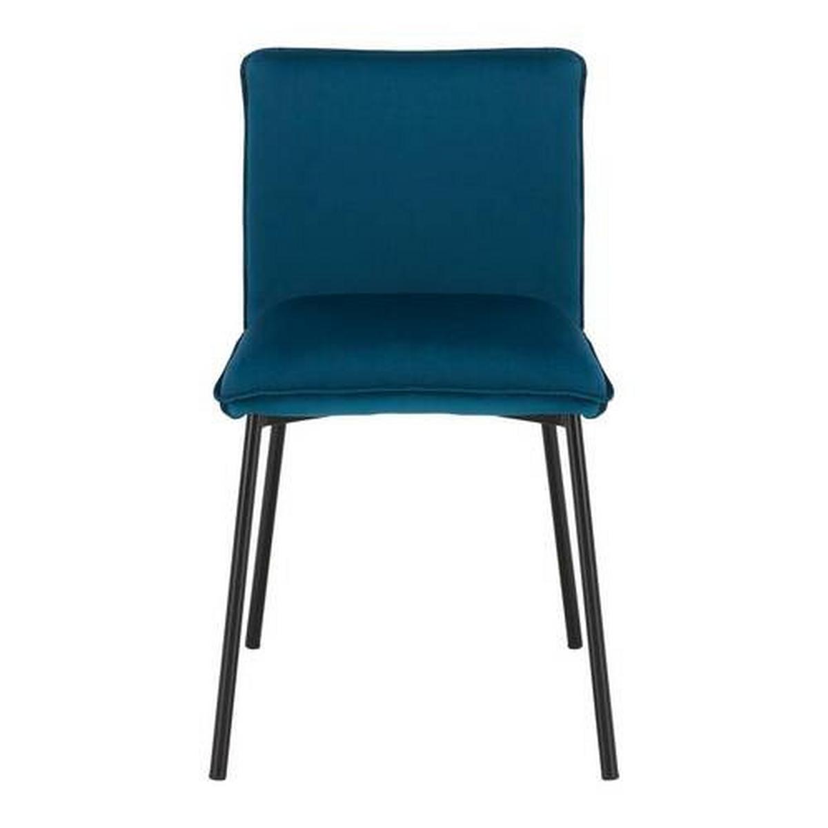 Židle DARLA petrojelová - petrolej/černá, Moderní, kov/dřevo (49/81/55cm) - Bessagi Home