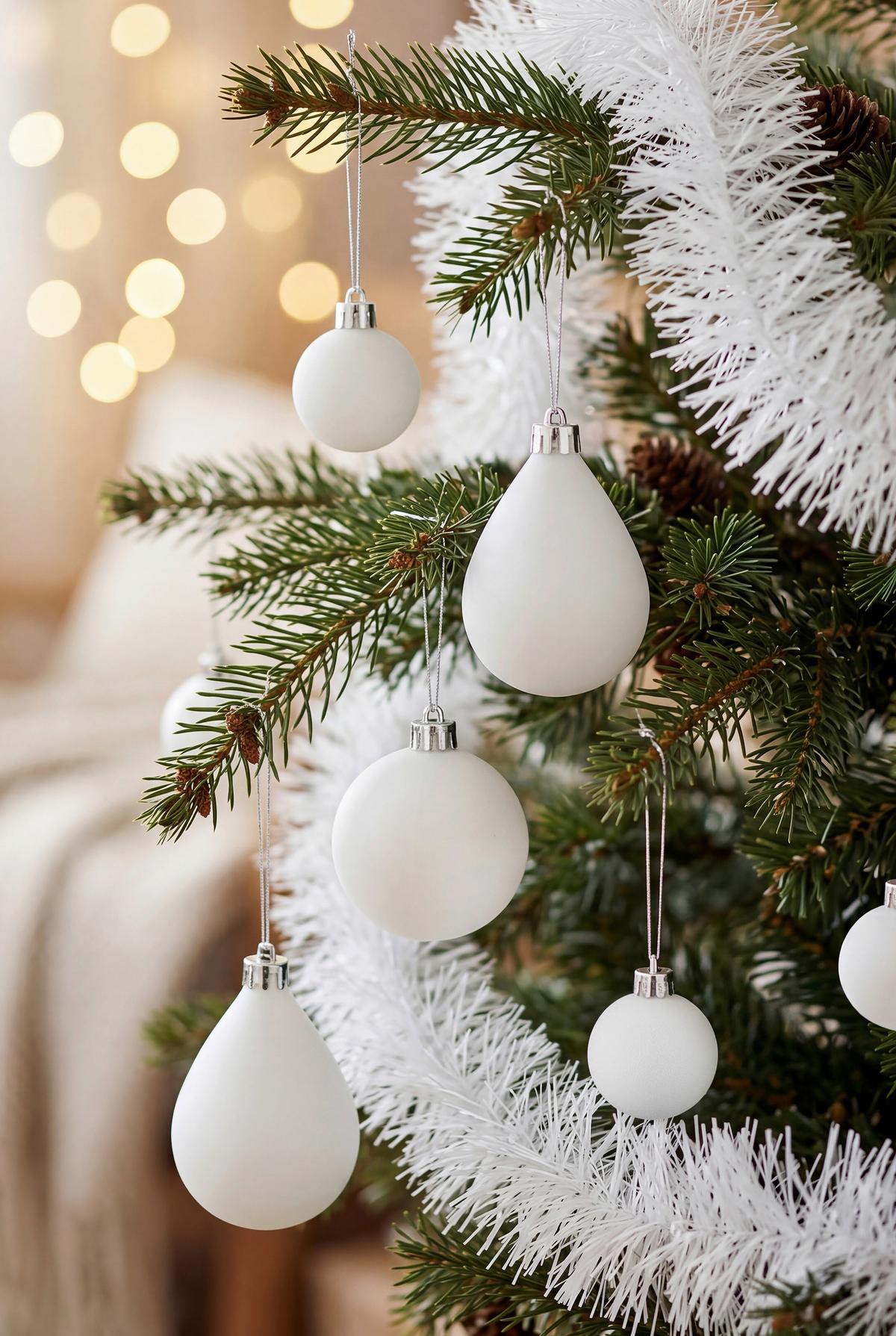 CHRISTBAUMKUGEL-SET Mou, Weiß, 90-Teilig - Weiß, KONVENTIONELL, Kunststoff - Luca Bessoni