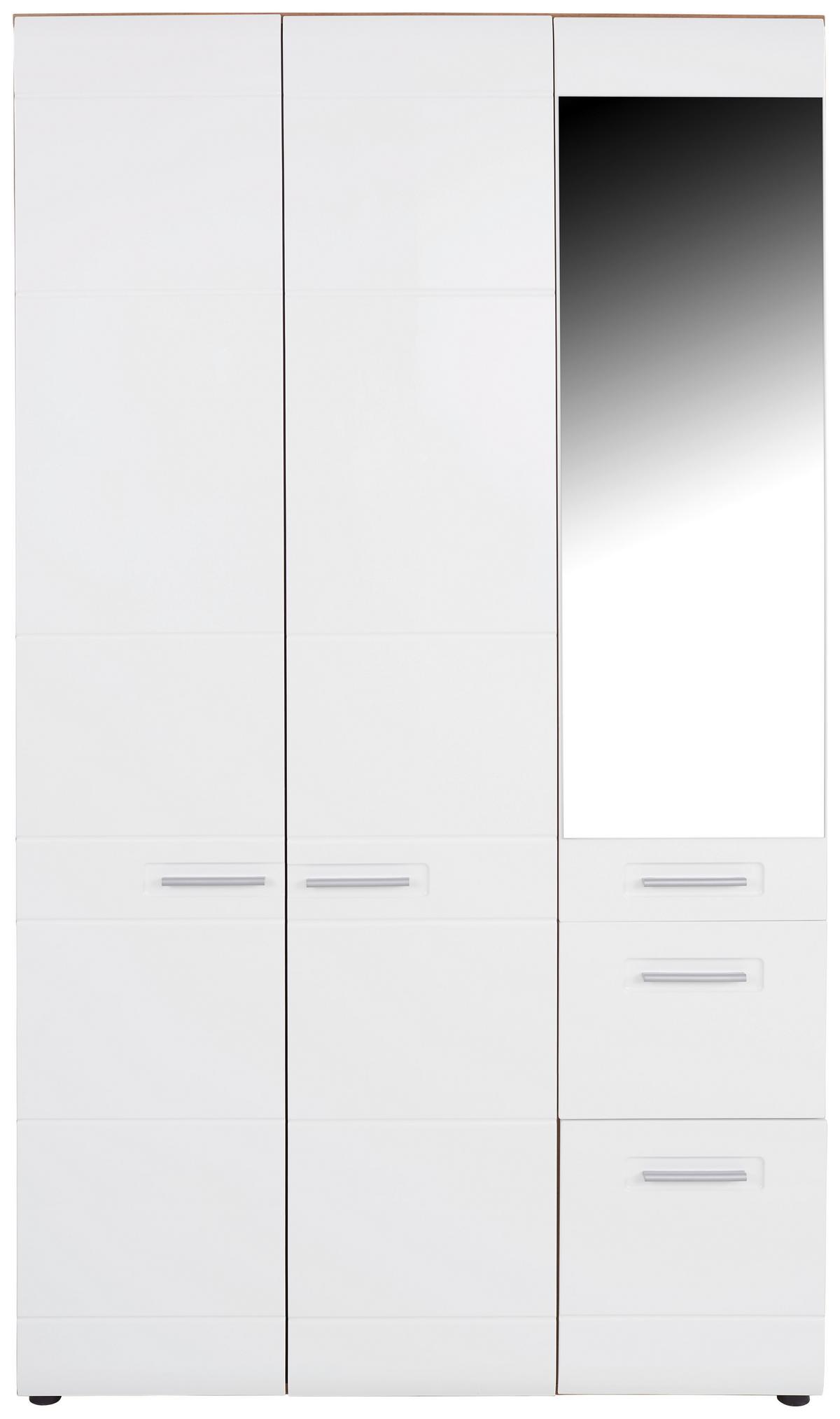 Nyílóajtós Szekrény Avensis New 120/206 Cm - tölgyfa színű/fehér, Konventionell, faalapú anyag (120/205,7cm) - Luca Bessoni