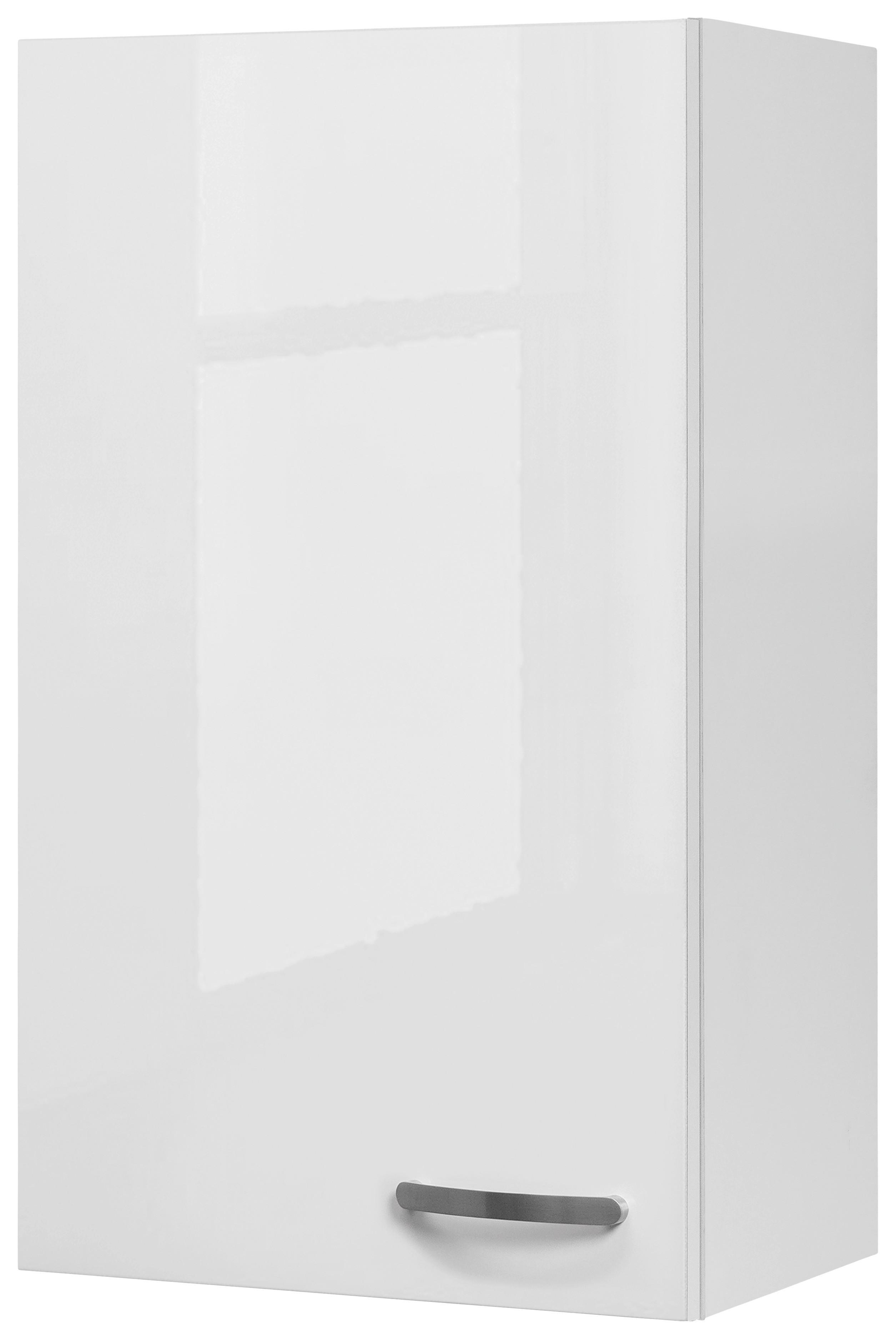Küchenoberschrank Alba B: 50 cm Weiß 1 Drehtür - Weiß Hochglanz/Weiß, MODERN, Holzwerkstoff (50/89/32cm)