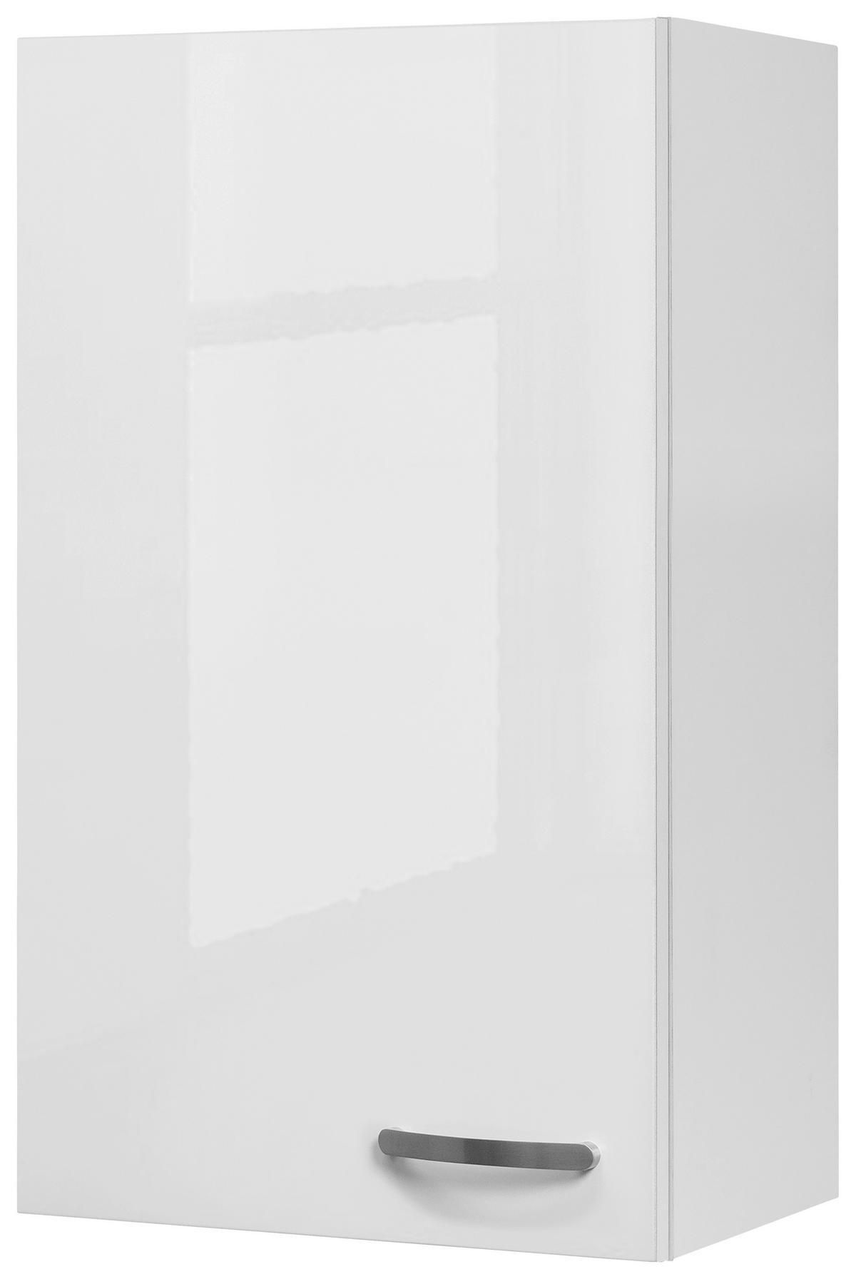 Küchenoberschrank Alba B: 50 Cm Weiß 1 Drehtür - Weiß Hochglanz/Weiß, MODERN, Holzwerkstoff (50/89/32cm)