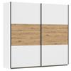 Schwebetürenschrank Neo Weiß Eiche Artisan Dekor - Weiß/Eiche Artisan, MODERN, Holzwerkstoff (218/210/59cm) - Rauch Möbel