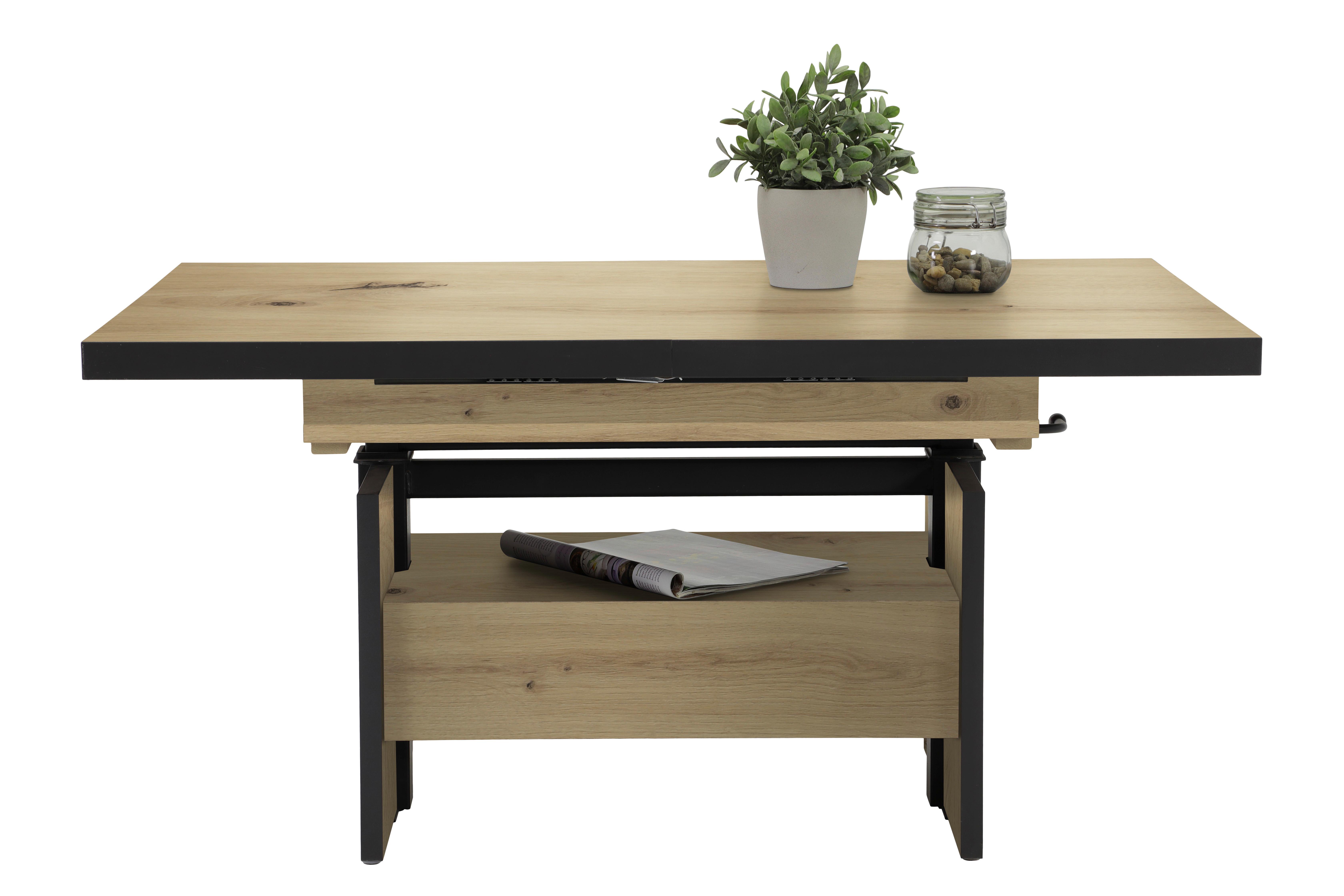 Couchtisch Noah Eiche Dekor L: 110-150 cm - Eiche Artisan, Design, Holzwerkstoff (110-150/70/54-73cm) - Livetastic