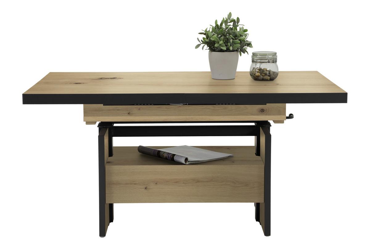 Couchtisch Noah Eiche Dekor L: 110-150 cm - Eiche Artisan, Design, Holzwerkstoff (110-150/70/54-73cm) - Livetastic