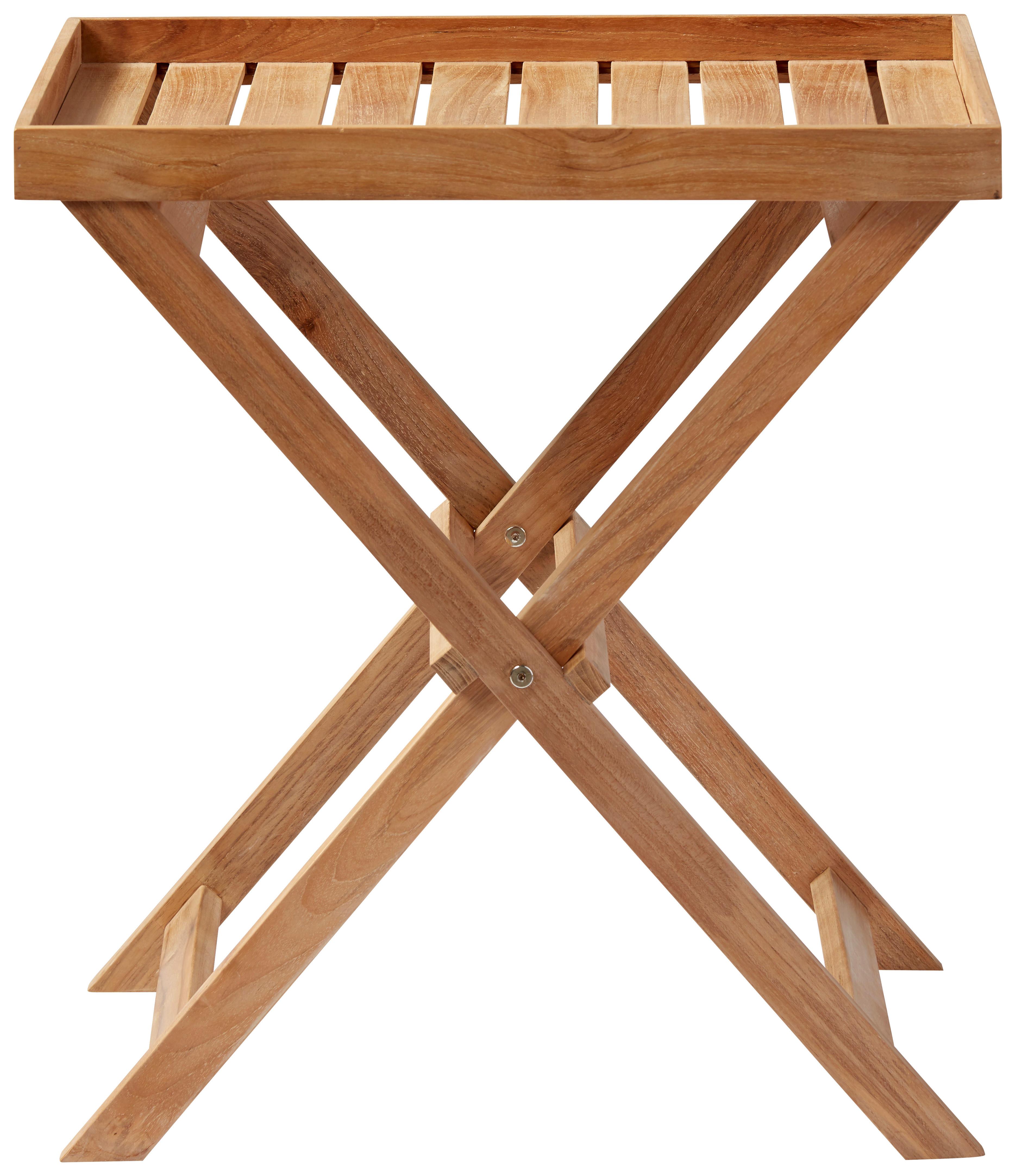 Gartentisch Klappbar Tray Table Teakholz L 60 cm - Teakfarben, KONVENTIONELL, Holz (60/40/65cm) - MID.YOU