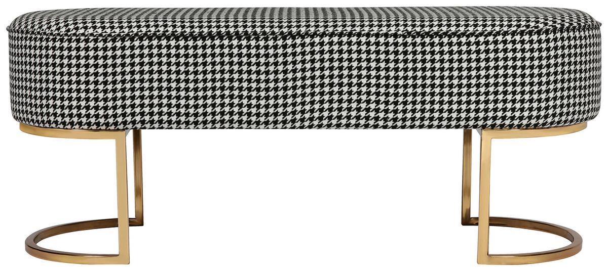 LAVICA ATHEA - čierna/biela, Design, kov/textil (105/42/40cm) - MID.YOU
