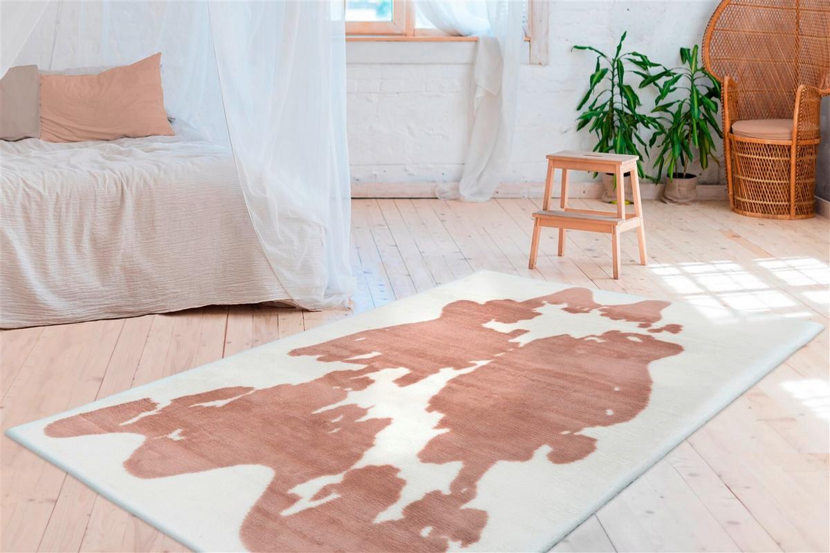 Hochflorteppich Rabbit Animal Weiß/taupe, 120x160 Cm - Taupe/Weiß, KONVENTIONELL, Textil (120/160cm)